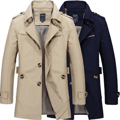 Herren trenchcoat lang mantel - trenchcoat,