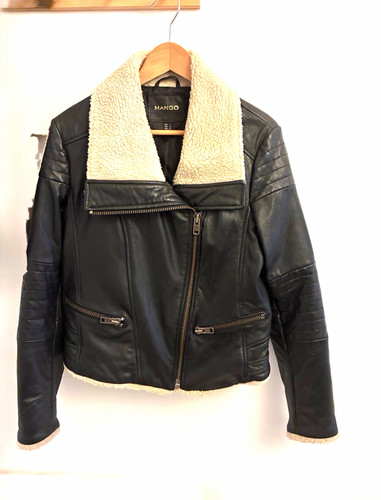Mango damen biker lederjacke - mango,