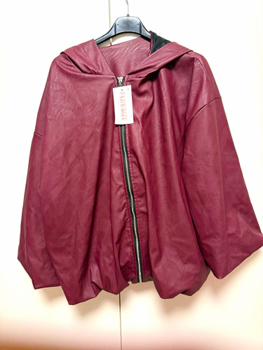 Damen kunstlederjacke bordeaux - damen,
