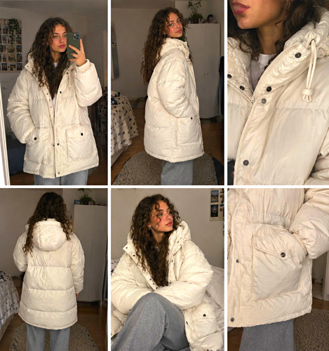Damen daunenjacke weiß - weiß, xl