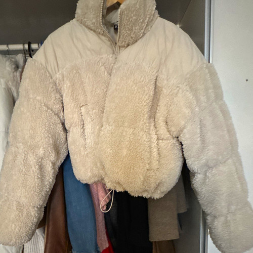 Damen teddy fleecejacke beige - damen,