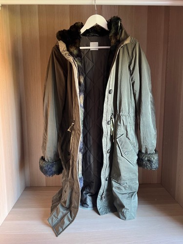 Damen parka khaki mit - khaki,