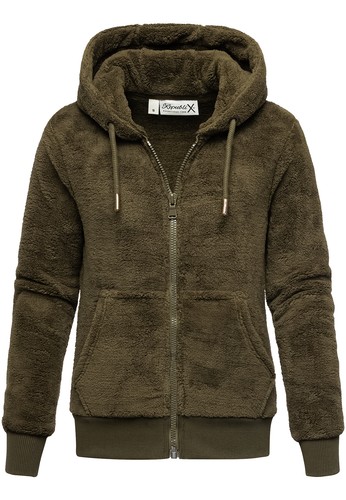 Damen teddy sweatjacke plüsch - teddy,